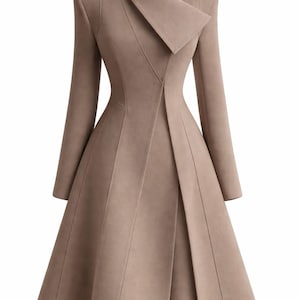 green emerald velvet dress Women's Red Long Coat Formal Dress, Elegant Double Breasted Coat for Office and Events 30 main image 1