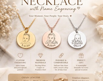 Personalized Name Engraving Necklace | Sterling Silver | Gold | Rose Gold Chain
