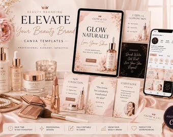 Beauty Instagram Templates Bundle | 40+ Canva Posts | Salon Makeup Artist Social Media | Instant Download
