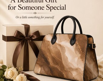 Structured PU Leather Top Handle Bag, Trapezoid Work Tote, Gold Hardware