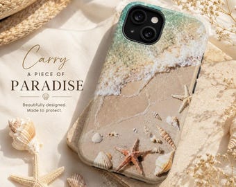 Starfish Beach Phone Case | Coastal MagSafe iPhone 16 Case (Summer Ocean)