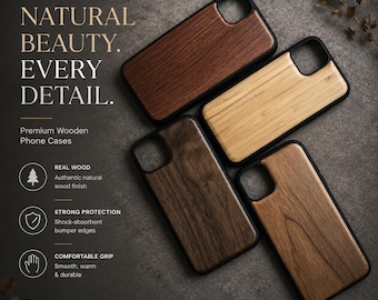 Real Wood iPhone Case | Bamboo, Walnut, Rosewood Protective Cover