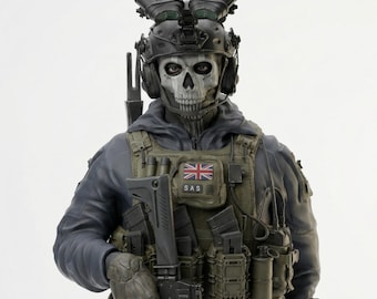 Ghost Soldier Statue, Tactical Military Figure, Full Body Resin Collectible Decor