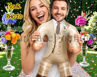 Figurine gonflable personnalisée pour marié • Cadeau de mariage amusant • Ballon pour costume personnalisé