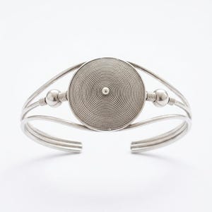 Moroccan Silver Cuff Bracelet – Handmade Ethnic Boho Bracelet, Adjustable Berber Jewelry, Minimalist Tribal Statement Bracelet for Women