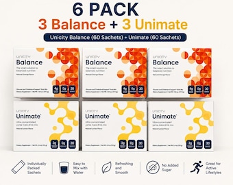 Unicity Balance & Unimate Drink Mix Bundle – 6 Packs (3 Balance, 3 Unimate)