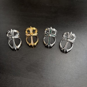 Vintage Style Infinity Cross Rings Collection, Silver Gothic Statement Jewelry