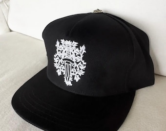 Luxury Chrome Hearts Style Hat | Black Embroidered Snapback Cap | Trendy streetwear accessory