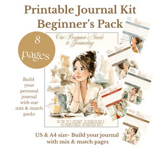 Beginner Journaling Pack | Starter Pack | Guided Journal Pack | Memory Keeping Pages |(Digital Download) | US & A4 sizes | DIY journal pages
