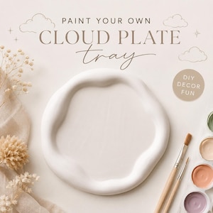 Cloud Plate Tray Painting Kit | DIY Craft Set, Paint & Sip Fun