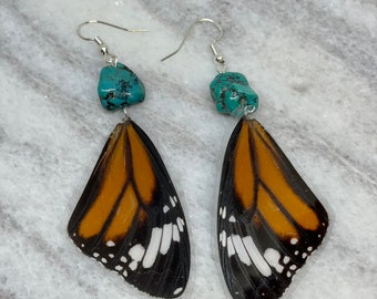 Real Monarch Butterfly Wing Earrings