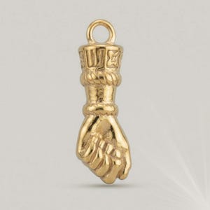 Gold Fist Charms, Jewellery Making Supplies (2 Pieces) image 5