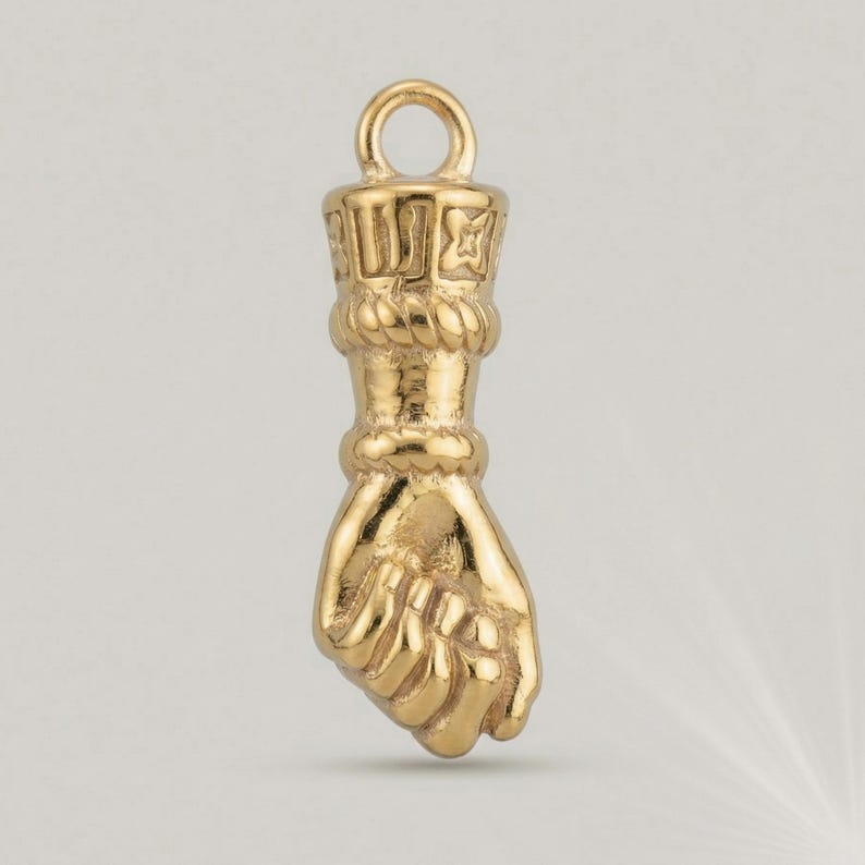 Gold Fist Charms, Jewellery Making Supplies (2 Pieces) image 5