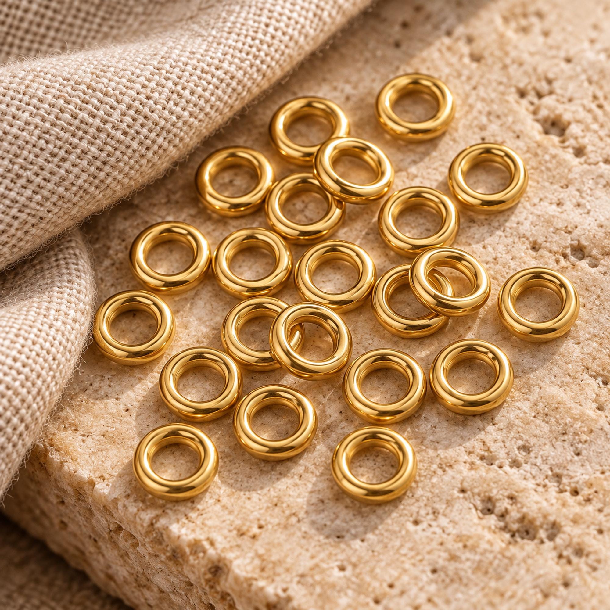 Closed Jump Rings 4mm, 50 Pcs, Gold Tone Stainless Steel with 1.2mm Wire for Jewelry Making