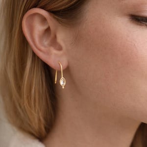Earring Hoops - Gold Drop Charms, Jewelry Making Supplies, DIY Findings