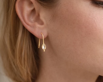 Earring Hoops - Gold Drop Charms, Jewelry Making Supplies, DIY Findings