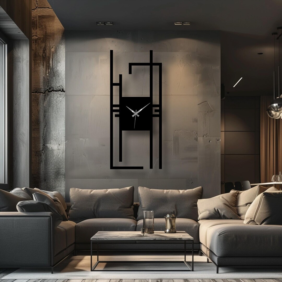 Modern Metal Wall Clock Large Minimalist Decoration Silent Living Room ...