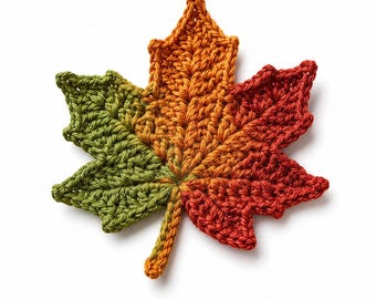 Crochet Maple Leaf Pattern, Easy Fall Applique, Thanksgiving Decor (PDF Download)