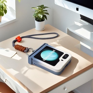 Funda con bisagra y correa degradada – Funda protectora ultra elegante para Samsung Z Flip 3–7 y Motorola Razr 50/60