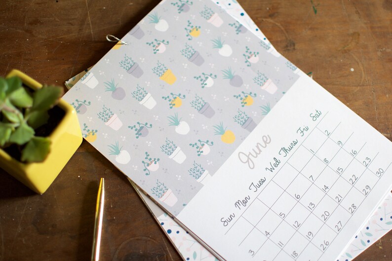 2018 Pattern Printable Calendar 4x6 - Etsy