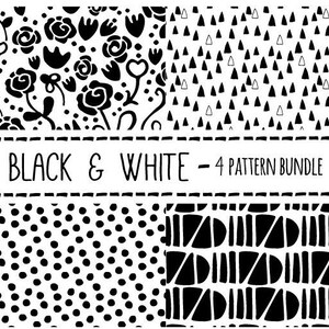 Black and White Clip Art Pattern Bundle