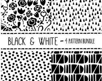 Black and White Clip Art Pattern Bundle