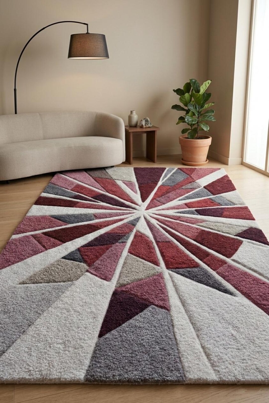 Radiant Prism Burst Hand-tufted Wool Rug - Etsy