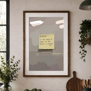 Bathroom Note Print – Minimalist Text Wall Art (Printable Download)