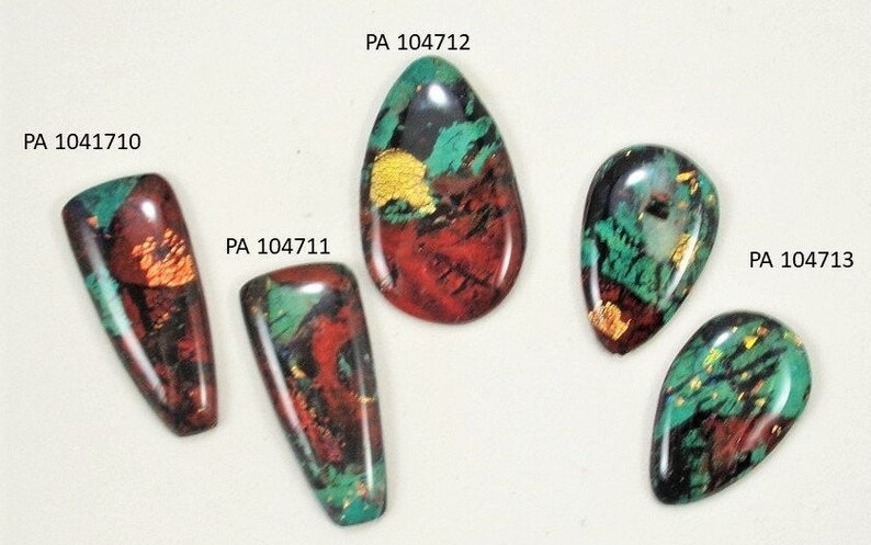 StudioStJames Handcrafted Clay Sonora Sunrise Cabochon-Blue Green Red Southwestern Cab-Bead Embroidery Supplies-PA 104710-104713