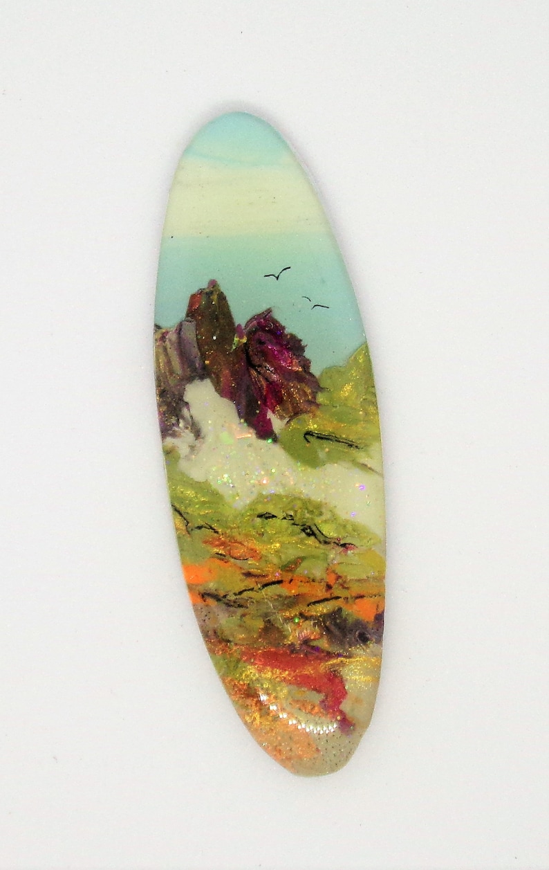 StudioStJames Handcrafted Polymer Clay Cabochon-Rocky Mountains-Montana-Waterfall-Bead Embroidery Supplies-PA 103812-103815