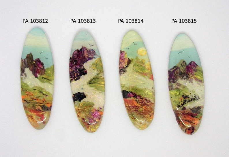StudioStJames Handcrafted Polymer Clay Cabochon-Rocky Mountains-Montana-Waterfall-Bead Embroidery Supplies-PA 103812-103815