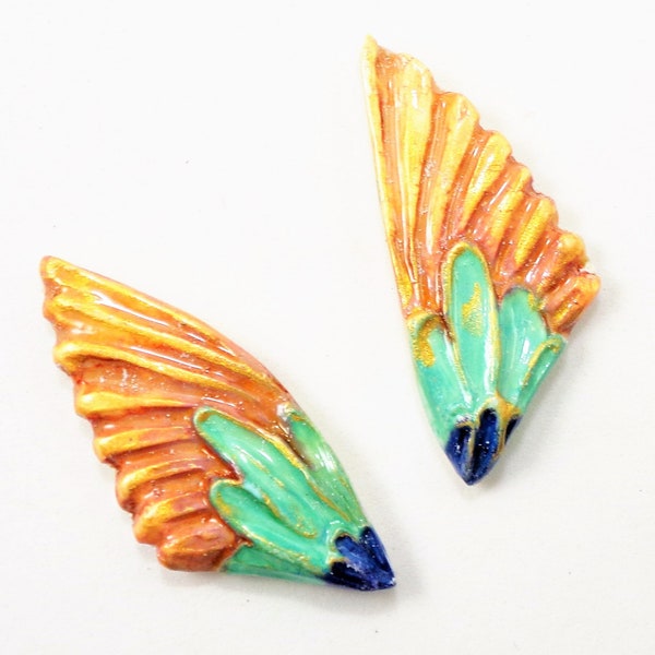 StudioStJames-Polymer Clay Artisan Crafted Polymer Clay Wings-2 Piece Set-Earring Components-Cabochons-Bead Embroidery Supplies-PA 103165