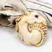 StudioStJames Handcrafted Polymer Clay Antiqued Simulated Ivory Pegasus-Horse and Feathers Pendant Cabochon-PA102142