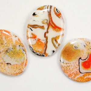 Handmade Clay Resin Cabochon: Gustav Klimt Inspired Bead Embroidery Supplies
