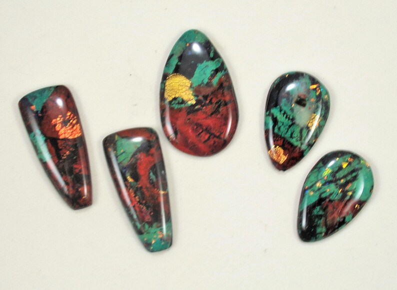 StudioStJames Handcrafted Clay Sonora Sunrise Cabochon-Blue Green Red Southwestern Cab-Bead Embroidery Supplies-PA 104710-104713