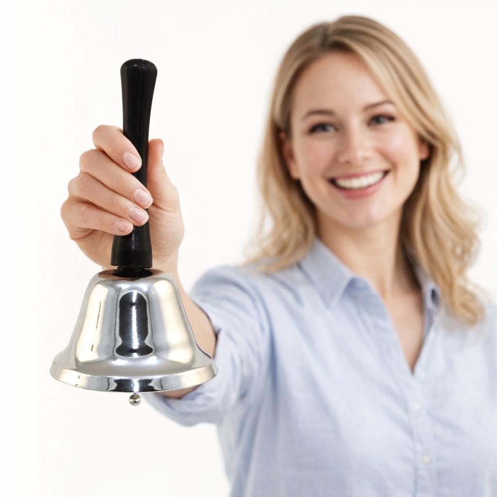 Metal Bell Ringing Silver Tone Metal Handheld School Bell Working Ringing Bell - Etsy