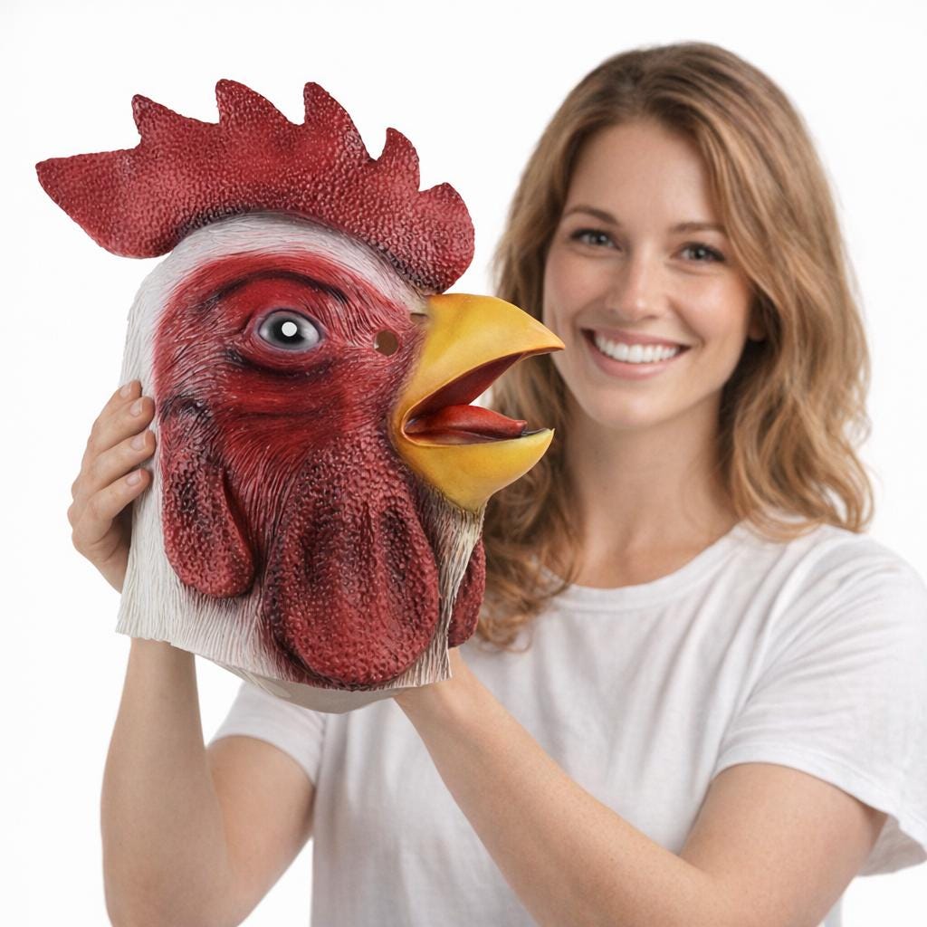 Full Head Chicken Latex Mask Adult Rooster Costume - Etsy