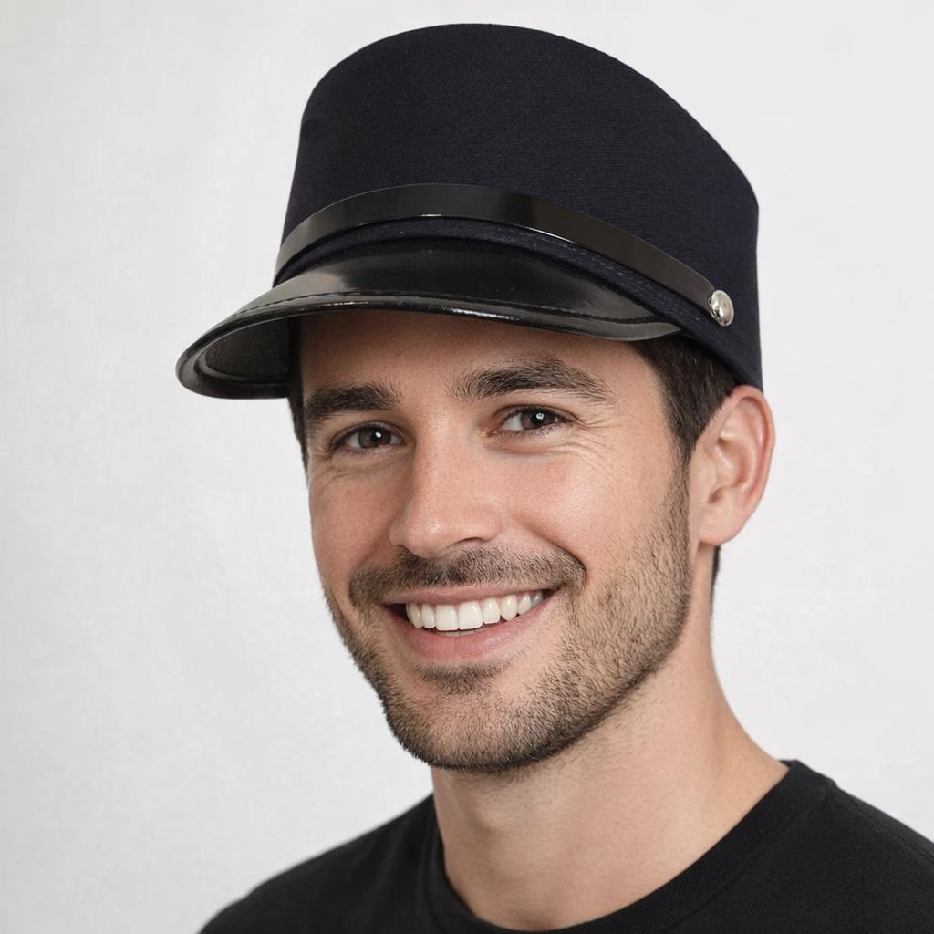 Engineering Hat Blue Navy Blue Engineer Train Conductor Hat With Black Brim - Etsy