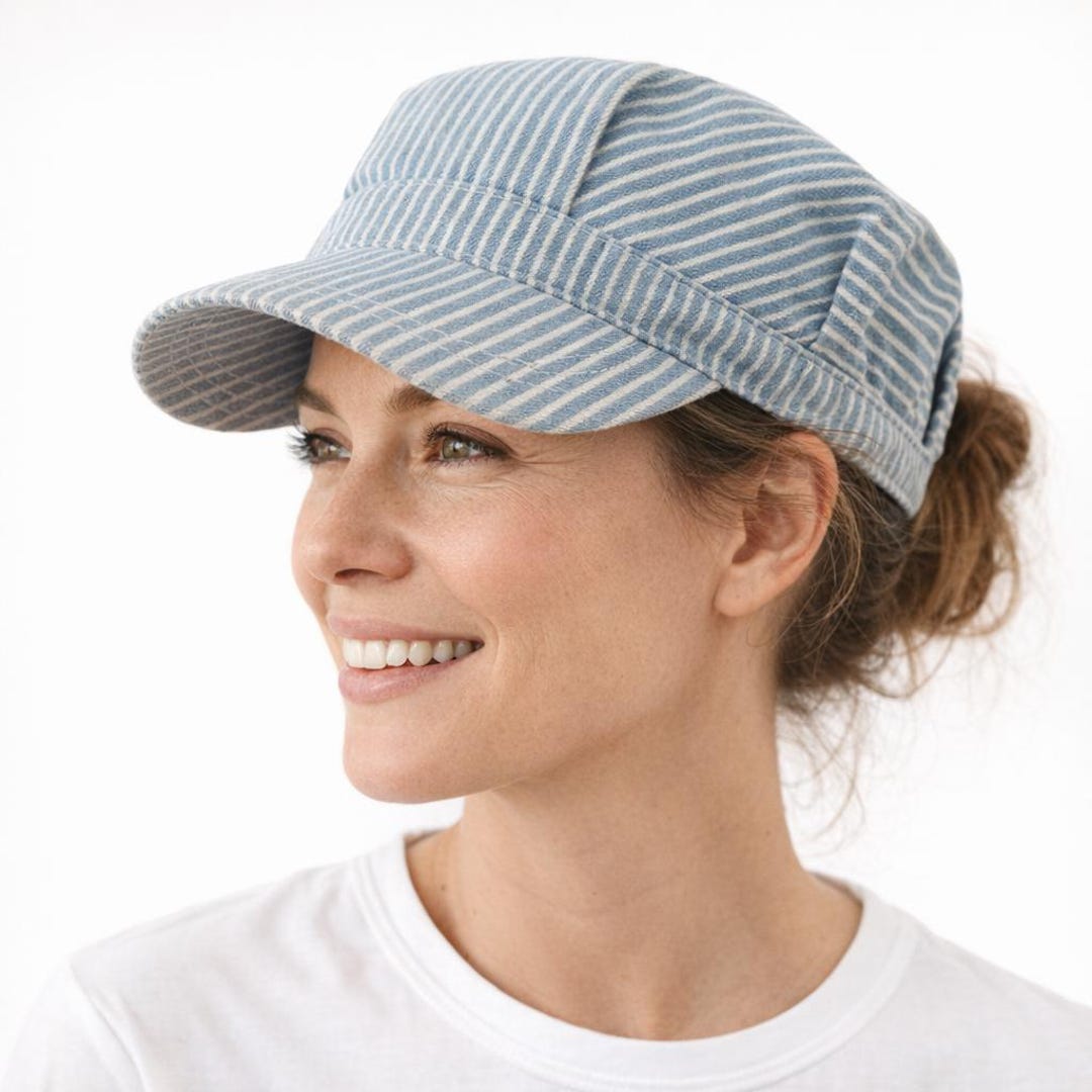 Engineering Hat Blue Child Adjustable Blue and White Striped Railroad Engineer Hat - Etsy