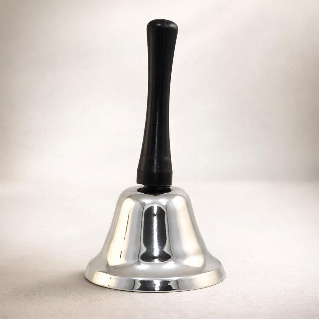Metal Bell Ringing Silver Tone Metal Handheld School Bell Working Ringing Bell - Etsy