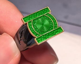 Green Lantern Ring, Adjustable Hal Jordan Power Ring, Superhero Cosplay Jewelry Gift