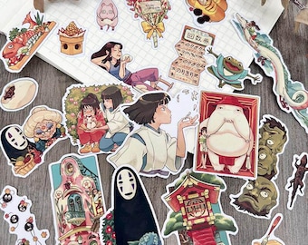 Spirited Away Sticker Set: Studio Ghibli Fan Art Decals for Scrapbooking