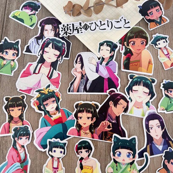 Maomao Jinshi Stickers, The Apothecary Diaries Anime Sticker Pack, Journaling, Kawaii Stationery Gift