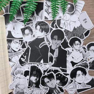 Attack on Titan Aufkleber, Levi Eren Monochrom Anime Journal Decor
