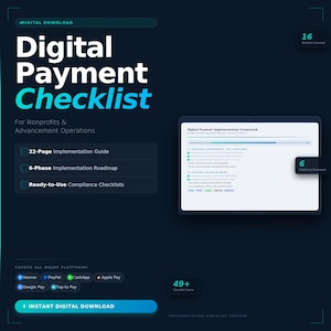 Liste de contrôle de mise en œuvre du paiement numérique pour les organisations à but non lucratif | Guide de planification des opérations de promotion
