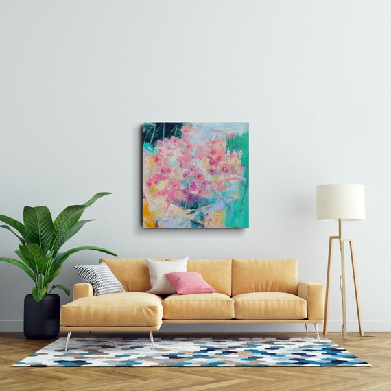 Large Abstract Floral Painting on Canvas Intuitive Loose - Etsy