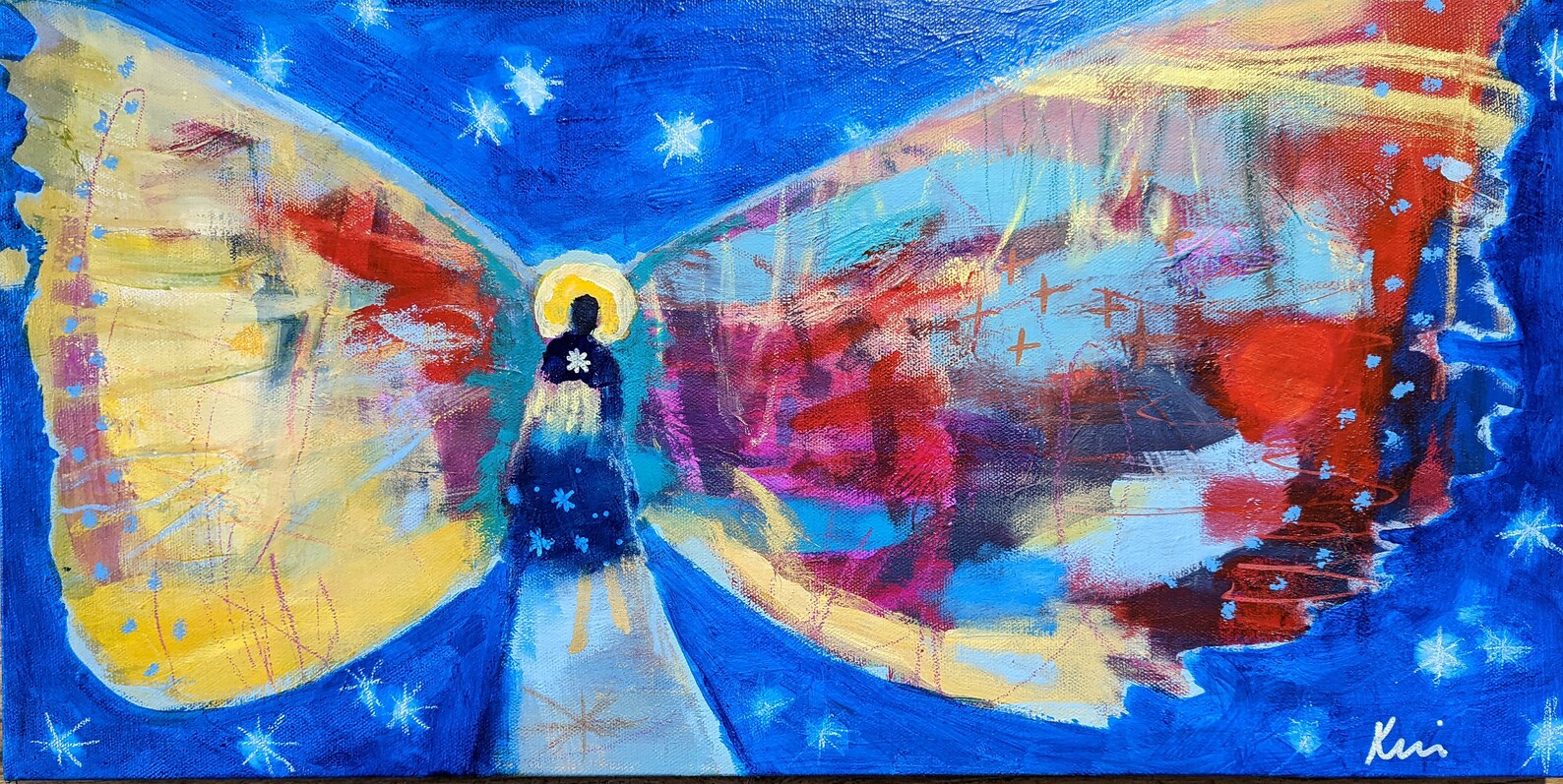 Abstract Angel Painting on Canvas Colorful Intuitive Etsy