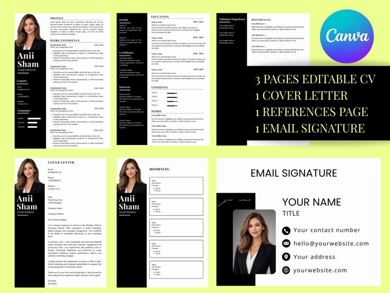 ATS Friendly Resume Template | Modern Canva CV | Professional Editable ...
