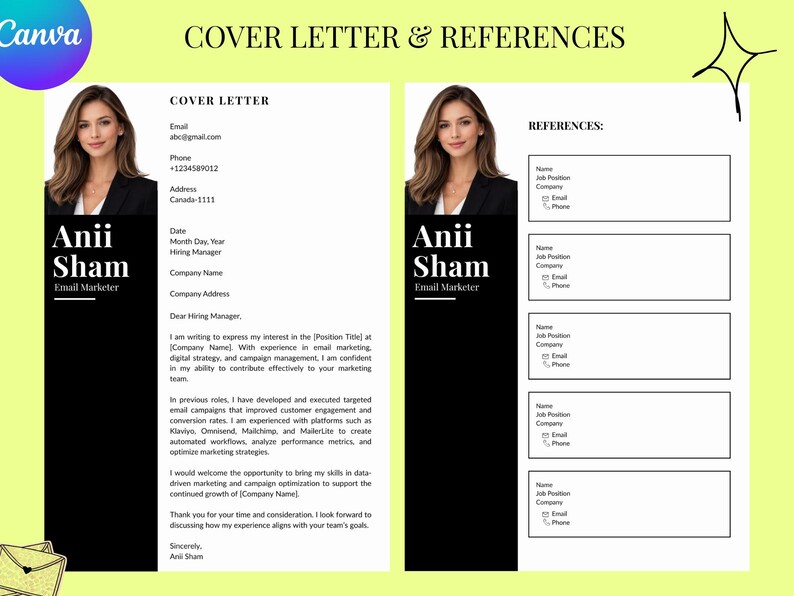 ATS Friendly Resume Template | Modern Canva CV | Professional Editable ...