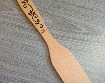 Wooden Spatula Beech | Handmade Kitchen Turner | Engraved Portugal | Rustic Cooking Utensil